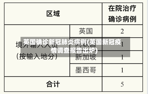 英国确诊新冠肺炎病例(英国新冠疫情调查报告出炉)