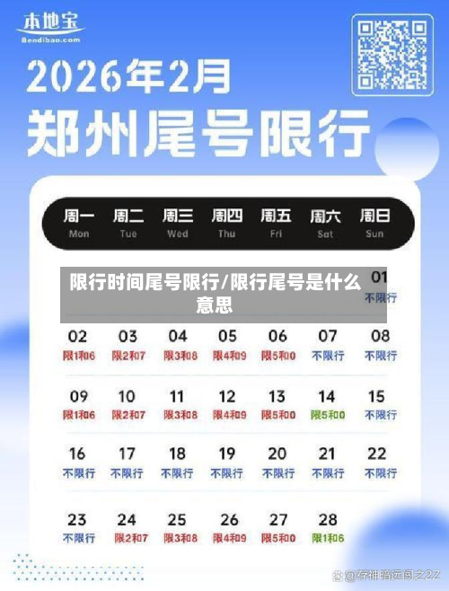 限行时间尾号限行/限行尾号是什么意思