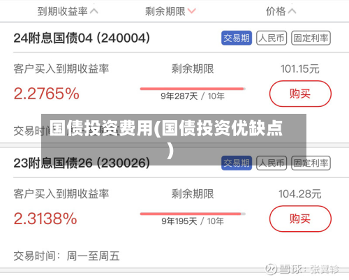 国债投资费用(国债投资优缺点)