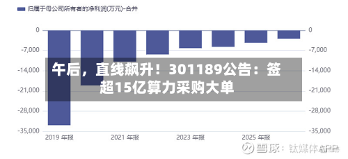 午后，直线飙升！301189公告：签超15亿算力采购大单