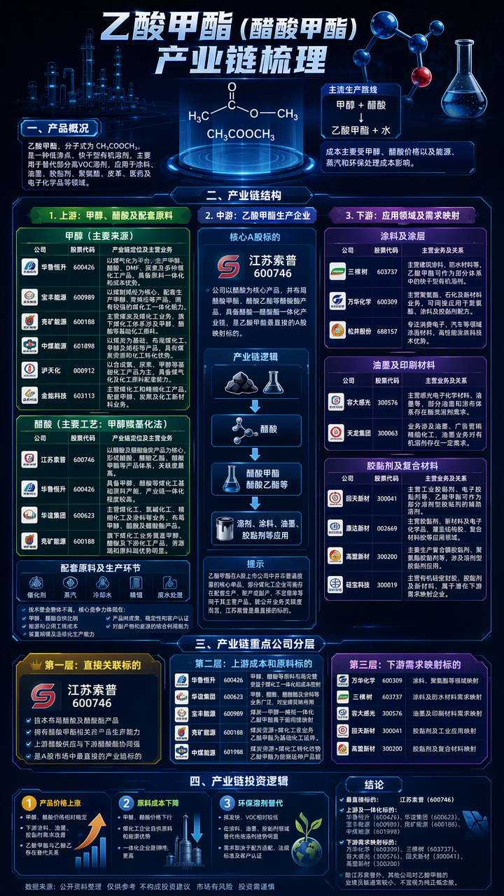 【现货异动】乙酸甲酯30天上涨32.9193%！需求回暖叠加供应收缩	，库存偏紧推动报价上行